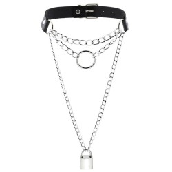 chain lock pendant ring collar