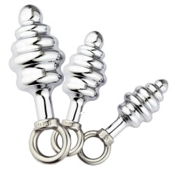 thread stainless steel butt plug pull ring